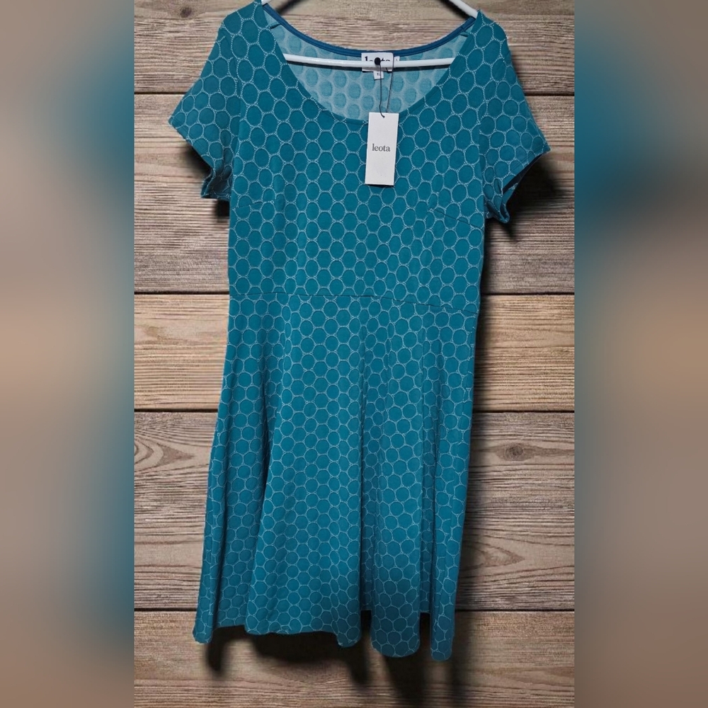 Leota Teal Patterned Top
